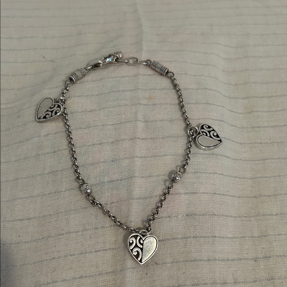 Brighton Silver Heart Charm Bracelet